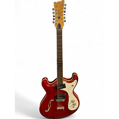 Vintage 1966 Moserite COMBO XII 12-STRING GUITAR TRANSPARENT RED Solid Body Electric Guitar