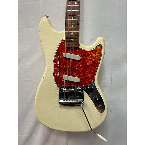 Vintage 1968 Fender Mustang Olympic White Solid Body Electric Guitar Olympic White