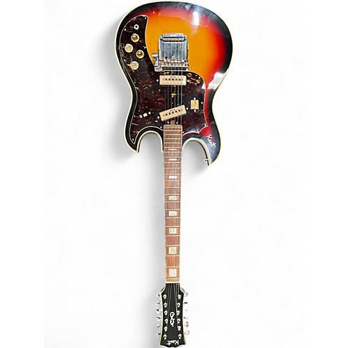 Vintage 1968 Kent 745 Electric 12 String Sunburst Solid Body Electric Guitar Sunburst