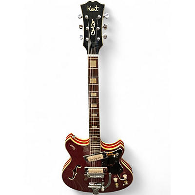 Vintage 1968 Kent 820 Wine Red Hollow Body Electric Guitar