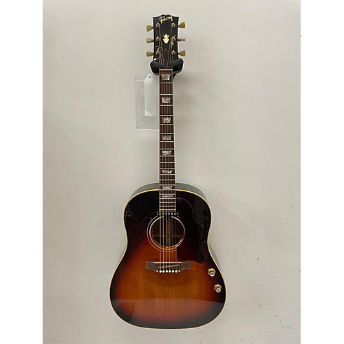 Gibson Vintage 1969 Gibson J160E 3 Tone Sunburst Acoustic Electric Guitar 3 Tone Sunburst