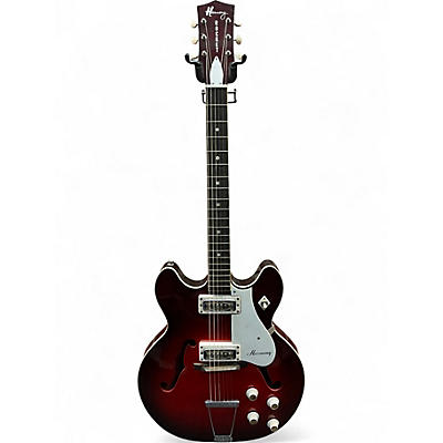 Vintage 1969 Harmony Rocket H56 Red Hollow Body Electric Guitar