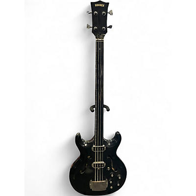 Vintage 1969 Hohner Black Widow Bass Black Electric Bass Guitar