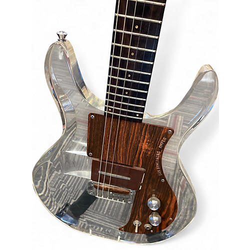 Vintage 1970 Dan Armstrong Ampeg Lucite Clear Solid Body Electric Guitar Clear