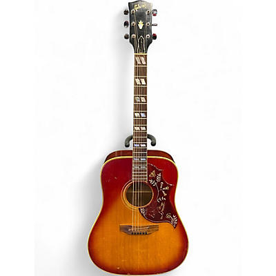 Vintage 1970 Gibson Hummingbird Heritage Cherry Sunburst Acoustic Electric Guitar