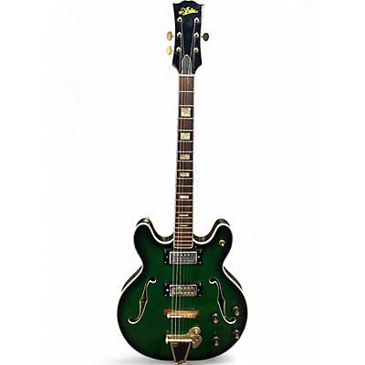 Vintage 1970s Aria 5102T Green Burst Hollow Body Electric Guitar