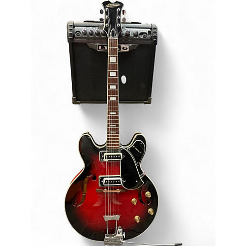 Vintage 1970s Aria DIAMOND 1202 RED BURST Hollow Body Electric Guitar RED BURST