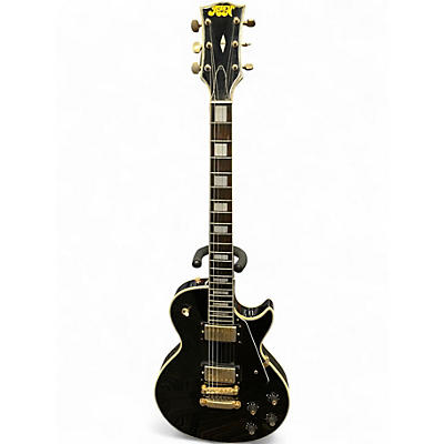 Vintage 1970s Aspen Les Paul Black and Gold Solid Body Electric Guitar