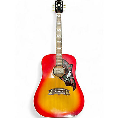 Vintage 1970s Cortez f-0055 3 Color Sunburst Acoustic Guitar