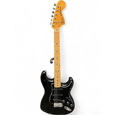 Vintage 1970s Fender Stratocaster Black Solid Body Electric Guitar