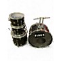 Vintage 1970s Fibes 4 Piece 	 Crystalite Black Drum Kit Black