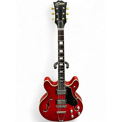 Vintage 1970s Greco hollow body Crimson Red Trans Hollow Body Electric Guitar