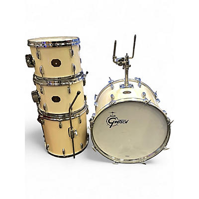 Vintage 1970s Gretsch Drums 4 Piece Stop Sign Badge shell pack white Drum Kit