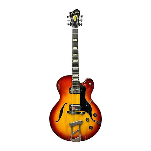 Hagstrom Vintage 1970s Hagstrom Jimmy D'Aquisto Sunburst Hollow Body Electric Guitar Sunburst