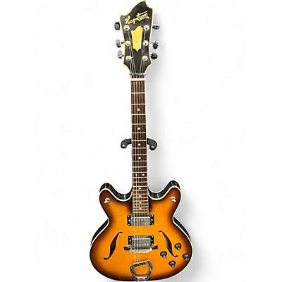 Vintage 1970s Hagstrom viking sunburst Hollow Body Electric Guitar