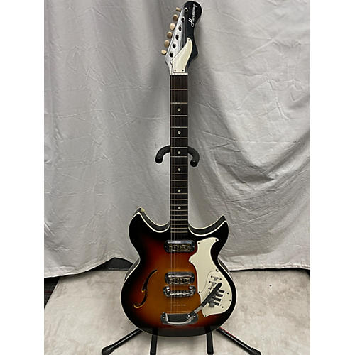 Harmony Vintage 1970s Harmony H82 Sunburst Hollow Body Electric Guitar Sunburst