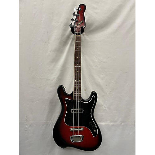 Heit Deluxe Vintage 1970s Heit Deluxe Short Scale Bass Redburst Electric Bass Guitar Redburst