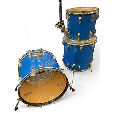 Vintage 1970s Ludwig 3 Piece Classic Maple Royal Blue Drum Kit