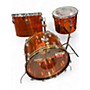 Vintage 1970s Ludwig 3 Piece Vistalite Amber Drum Kit Amber