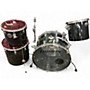 Vintage 1970s Ludwig 4 Piece 3 piece kit vistalite Black Drum Kit Black