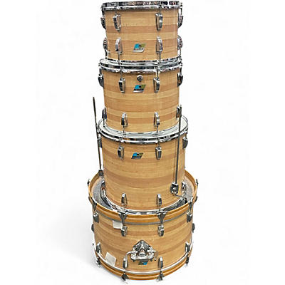 Vintage 1970s Ludwig 4 Piece BUTCHER BLOCK Natural Drum Kit