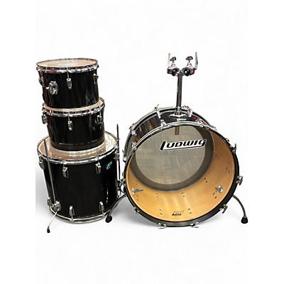 Vintage 1970s Ludwig 4 Piece KIT BLACK Drum Kit