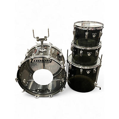 Vintage 1970s Ludwig 4 Piece Vistalite Combo Smoke Drum Kit