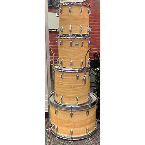 Ludwig Vintage 1970s Ludwig 4 piece PRO BEAT BUTCHER BLOCK Natural Drum Kit Natural