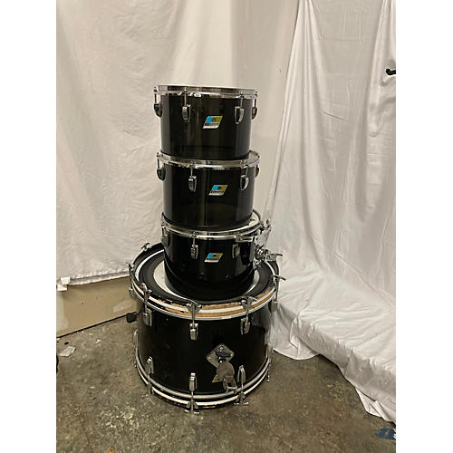 Ludwig Vintage 1970s Ludwig 4 piece Vistalite Black Drum Kit Black