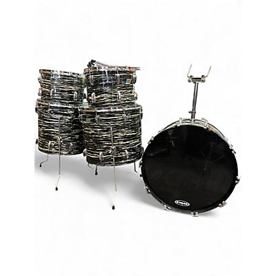 Vintage 1970s Ludwig 5 Piece 5 piece Black Marble Drum Kit