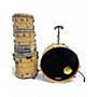 Vintage 1970s Ludwig 5 Piece Big Beat Butcher Block Wrap Drum Kit Butcher Block Wrap