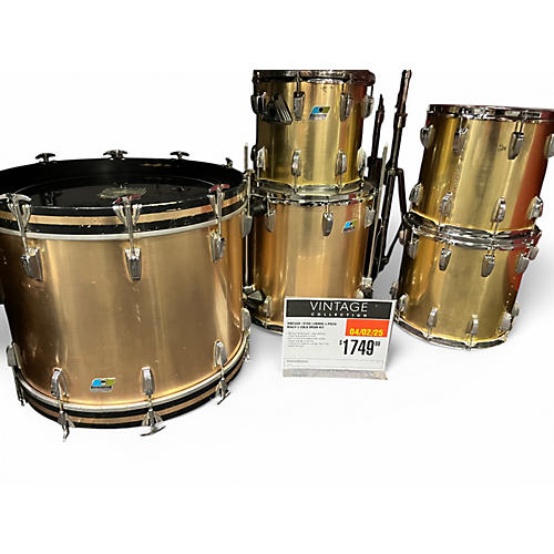 Vintage 1970s Ludwig 5 Piece Mach 5 Gold Drum Kit Gold
