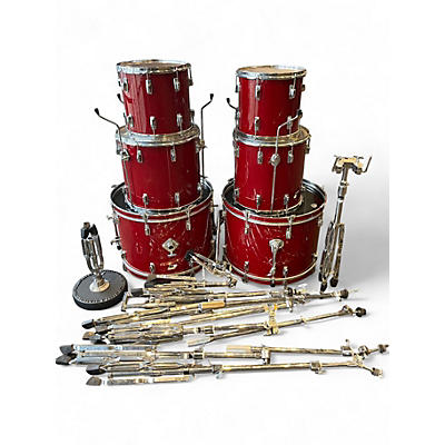 Vintage 1970s Ludwig 6 Piece Rocker Red Drum Kit