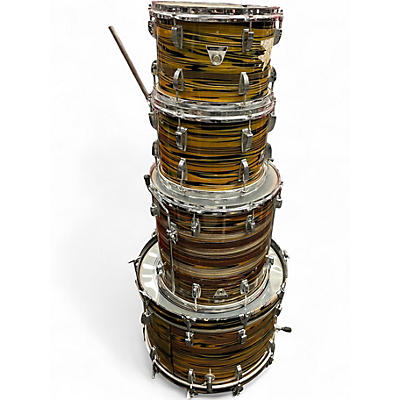 Vintage 1970s Ludwig 6 Piece STANDARD LEMON STRATA Drum Kit