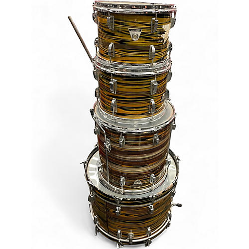 Vintage 1970s Ludwig 6 Piece STANDARD LEMON STRATA Drum Kit LEMON STRATA