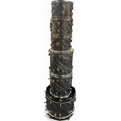 Vintage 1970s Ludwig 6 Piece STANDARD S-330 6 PIECE BLUE STRATA Drum Kit