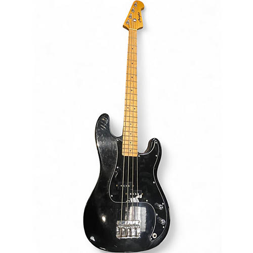 Vintage 1970s Memphis PRECISION Black Electric Bass Guitar Black
