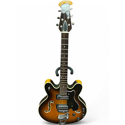 Vintage 1970s Ovation Tornado Sunburst Hollow Body Electric Guitar