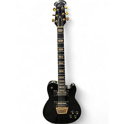 Vintage 1970s Ovation UK II Black Solid Body Electric Guitar