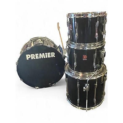 Vintage 1970s Premier 4 Piece 1970s All Birch  Black Drum Kit
