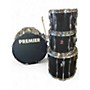 Vintage 1970s Premier 4 Piece 1970s All Birch  Black Drum Kit Black