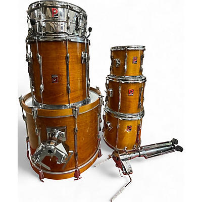 Vintage 1970s Premier 6 Piece Resonator Wood Grain Lacquer Drum Kit