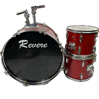 Vintage 1970s Revere 3 piece Basic Red Drum Kit