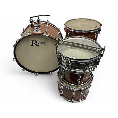 Vintage 1970s Rodgers 5 Piece Koa Kit Brown Drum Kit