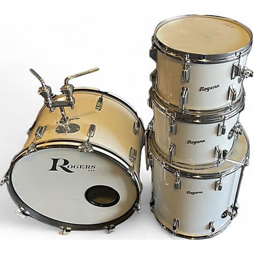 Rogers Vintage 1970s Rogers 4 piece Londoner White Drum Kit White