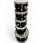 Vintage 1970s Rogers 5 Piece Classic Black Drum Kit Black