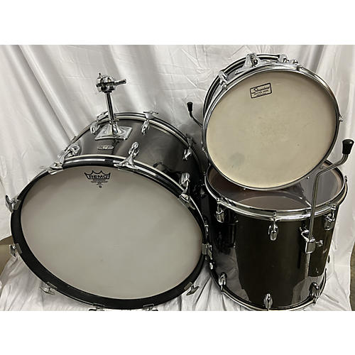 Slingerland Vintage 1970s Slingerland 3 piece 4pc Kit Black Drum Kit Black