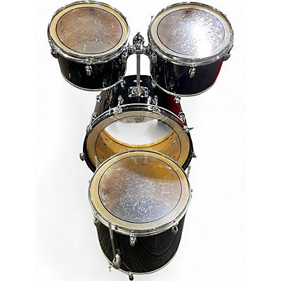 Vintage 1970s Slingerland 4 Piece 4 PC Drumset Black Drum Kit