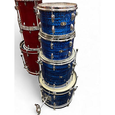 Vintage 1970s Slingerland 4 Piece Drum set Blue Pearl Agate Drum Kit