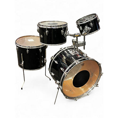 Vintage 1970s Slingerland 4 Piece shell pack black Drum Kit black